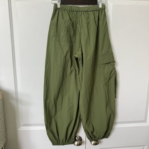Urban Outfitters Joggers UO Womens XS Jana Nylon Balloon Cargo Pants Moss Green - Picture 6 of 11
